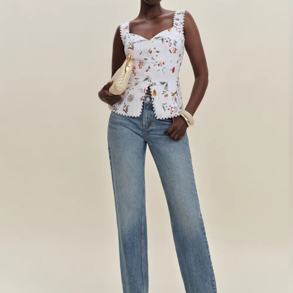 Reformation Viola Linen Top Corsini